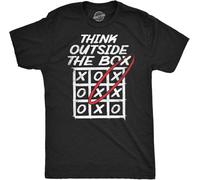 Mens Funny T Shirts Think Outside The Box Sarcastic Graphic Tee for Men Manches Courtes(Large)