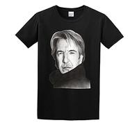 Men's Gaowee Woalan Rickman Alan Rickman Young Art T-Shirts Black XL