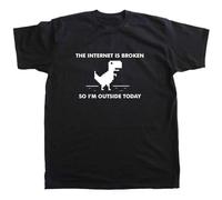 Mens Geek t-Shirt Regular Fit The Internet is Broken Funny Web Page Computer Web Black S