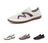 Men's Genuine Leather Loafer Shoes Slip on Soft Walking Shoes Perforated Driving Shoes, Lightweight and Breathable (White,41)
