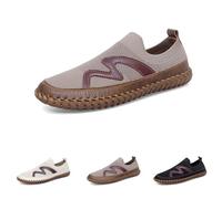 Men's Genuine Leather Loafer Shoes Slip on Soft Walking Shoes Perforated Driving Shoes, Lightweight and Breathable (Brown,41)