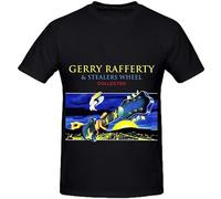 Men's Gerry Rafferty Collected Rock Mens Crew Neck Customized Tee T-Shirts Black XXL