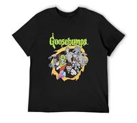 Men's Goosebumps Logo and Characters Glow-in-The-Dark T-Shirt Black S