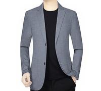 Mens Gray Slim Fit Blazers British Style Lightweight Sport Coat Fashionable All Match Casual Suit Jacket(4XL)