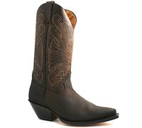 MENS GRINDERS BUFFALO BROWN LEATHER COWBOY WESTERN TALL POINTED BOOTS-UK 12 (EU 46)