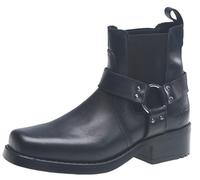 MENS GRINGO'S HARLEY BLACK HARNESS GUSSET LEATHER BIKER COWBOY BOOTS M486A-UK 7 (EU 41)