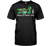 Men's Happy St Patricks Day 2021 Tee Women Men Irish Shamrock Gift T-Shirts Black M