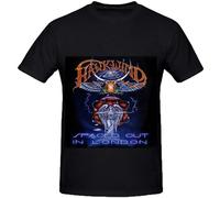 Men's Hawkwind Spaced Out in London 8S Album Cover Mens Crew Neck Graphic Shirt T-Shirts Black XXL