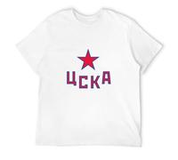 Men's HC CSKA Moscow Khl Russian Professional Hockey Mens T-Shirts White XL