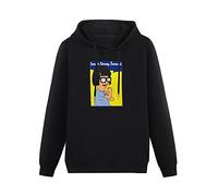 Men's Heavyweight Hooded Bob's Burger Smart Strong Sensual Junior Long Sleeve Sweatshirts Black XXL