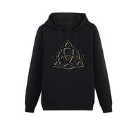 Men's Heavyweight Hooded Charmed Triple Linked Logo Long Sleeve Sweatshirts Black M