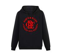 Men's Heavyweight Hooded Escudo Clube De Regatas Do Flamengo Lycra Cotton DIY Style Long Sleeve Sweatshirts Black M