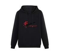 Men's Heavyweight Hooded Hayabusa Graphic Cotton Long Sleeve Sweatshirts Black 3XL