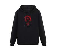 Men's Heavyweight Hooded Horde Emblem Long Sleeve Sweatshirts Black L