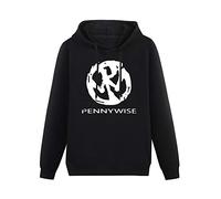 Men's Heavyweight Hooded Pennywise Band Long Sleeve Sweatshirts Black XXL