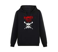 Men's Heavyweight Hooded Rancid Black Long Sleeve Sweatshirts Black M