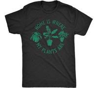 Men's Home is Where My Plants are T Shirt Funny Gardening Cool Graphic Tee T-Shirt Balck Manches Courtes(Large)