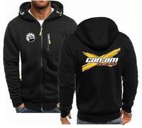 Mens Hoodie for Can-AM Casual Zip Up Cardigan Jacket Sports Running Fitness Sweatshirt Long Sleeve Solid Color Pullover Coat-C||L