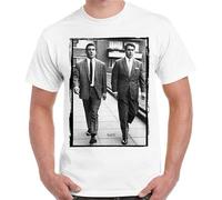 Men's Hugu The Kray Twins Brothers East London Gangster Prison Vintage Retro White T-Shirts White L