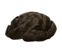 Men's Human Hair Toupee, Swiss Lace Male Wigs,Natural Looking Hairline Fine(Very Light Brown,8"X10")
