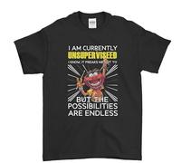 Men's I Am Currently Unsupervised Sarcasm Sarcastic Funny Rude Slim Fit Mens Mens Womens49577 T-Shirts Black S