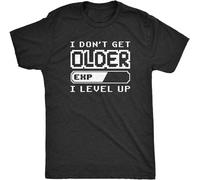 Men's I Don’t Get Older I Level Up Tshirt Funny Video Game Tee T-Shirt Balck Manches Courtes(Large)