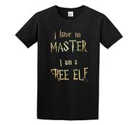 Men's I Have No Master I Am A Free Elf Cotton T Shirt Black S