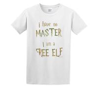 Men's I Have No Master I Am A Free Elf Cotton T Shirt White S