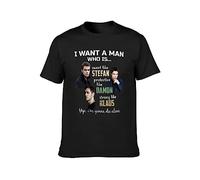 Men's I Want A Man Who is Stefan Damon Klaus Tee T-Shirts Black S
