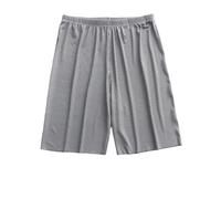 Men's Ice Silk Sleepwear Pants Summer Thin Style Home Use Outer Wear Plus Size Loose Fit Five Minute Shorts Short De Nuit Homme(Gray,2XL)