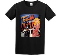Men's Iggy Azalea Trouble T-Shirt Print Tees Short Sleeve O Neck Manches Courtes(Medium)