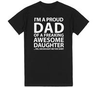 Men's I'm A Proud Dad Shirt | Black T Shirt | Father's Day Gifts Shirts Black M