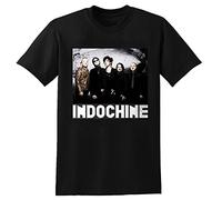 Men's Indochine Fashion Vintage T-Shirt Indochine Pop Francophonie Laventurier Canary Bay New Wave French Music Black Pop M