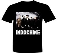Men's Indochine Fashion Vintage Tshirt T Shirts Indochine Pop Francophonie Laventurier Canary Bay New Wave French Music Band Pop