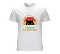 Men's Introverted But Willing to Discuss Cats Distressed Introvert Retro Mens T-Shirts White L