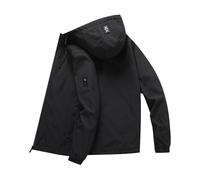 Mens Jacket Raincoat Bébé M65 Militaire Matelassé Voyage Duvet Chasse Printemps Zippée Cagoule Leather Snowboard Bomber Veste De Pluie Homme Imperméable Noir XL