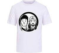 Men's Jay and Silent Bob Just Jay and Silent Bob Unisex Streetwear Printed Short Sleeve Tee Shirt T-Shirts White XXL