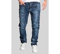 Men's jeans slim fit stretch 5-pocket patchwork look A&S