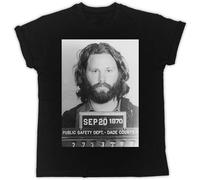 Men's Jim Morrison Mugshot Poster Funny Gift Designer Unisex T-Shirt Men's T Shirt Fashion Casual Cool Tee Shirts Black XL
