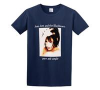 Men's Joan Jett Y The Blackhearts Pure and Simple Japan Editiom Frontal Cotton T Shirt Navy S