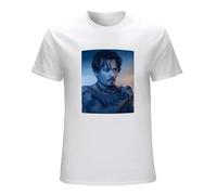 Men's Johnny Depp Aldult Teen Printing Tee Shirt Graphic Unisex Basic Short Sleeve Cotton Casual T-Shirts White XXL