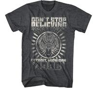 Men's Journey Detroit Don't Stop Believing Men's T-Shirt Rock Band Concert Tour Merch Grey XL Manches Courtes(X-Large)
