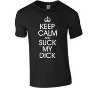 Men's Keep Calm and Suck My Dick T-Shirt Swag Hipster Rap Menshirt Männer S398 Black M
