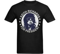 Men's Keith Richards for President White Image Design Tshirt Manches Courtes(XX-Large)