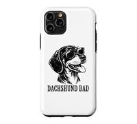 Mens Kids Boys Funny Best Dad Ever Black Tan Dachshund Lover Coque pour iPhone 11 Pro