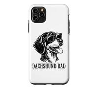 Mens Kids Boys Funny Best Dad Ever Black Tan Dachshund Lover Coque pour iPhone 11 Pro Max