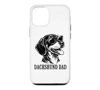 Mens Kids Boys Funny Best Dad Ever Black Tan Dachshund Lover Coque pour iPhone 12/12 Pro