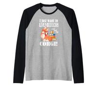 Mens Kids Boys Read Books Pet Pembroke Welsh Corgi Dog Lover Manche Raglan
