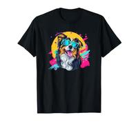 Mens Kids Funny Retro Vintage 80s Australian Shepherd Lover T-Shirt