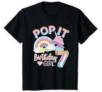 Men's Kids Pop It 7Th Year Old Birthday Girl Shirt for Pop Party Theme T-Shirts Black XL